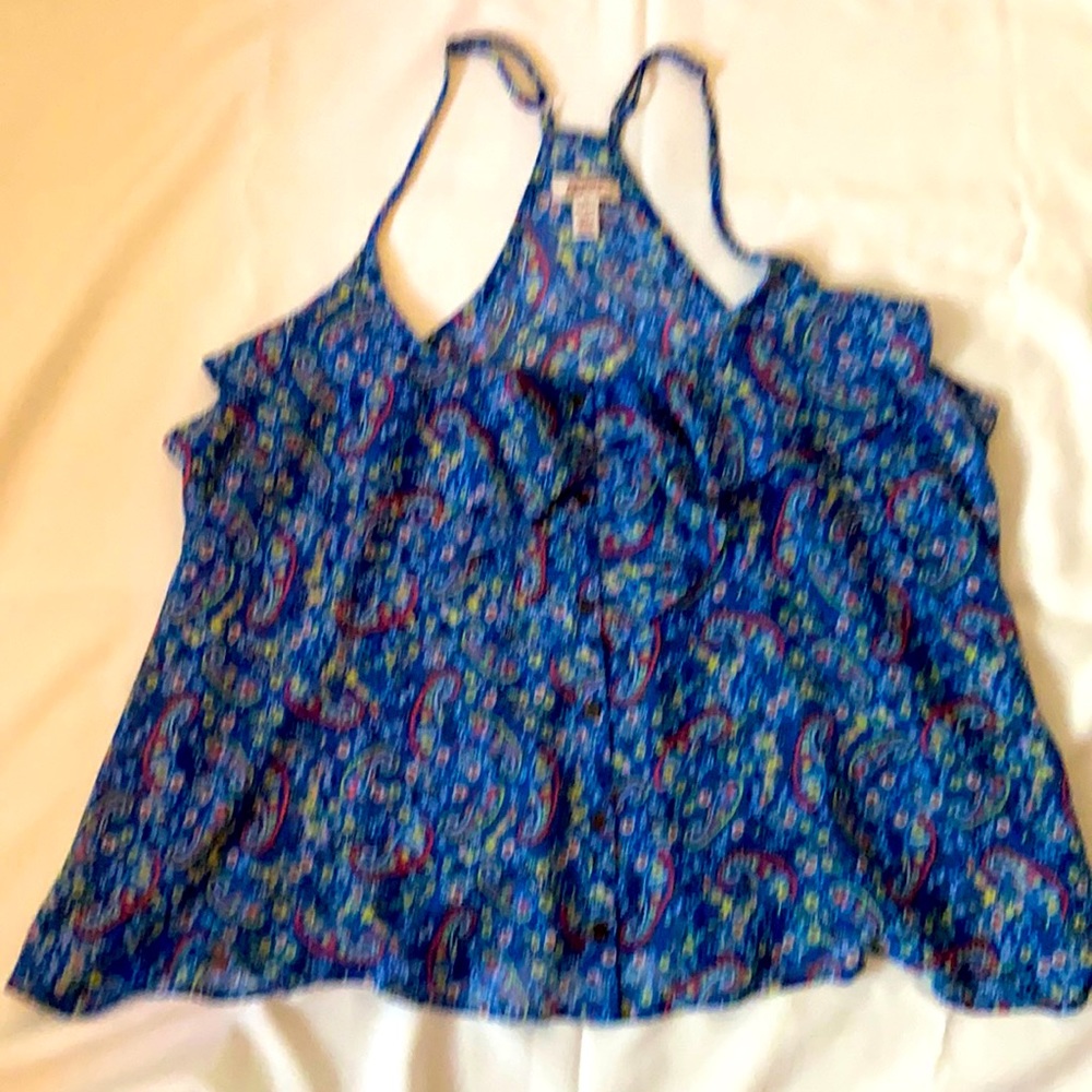2X floral tank top